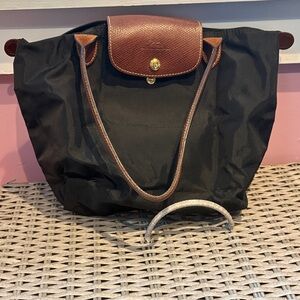 Longchamp Black Le Pliage Original M Tote Bag